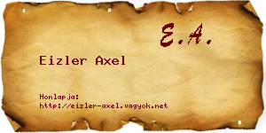 Eizler Axel névjegykártya